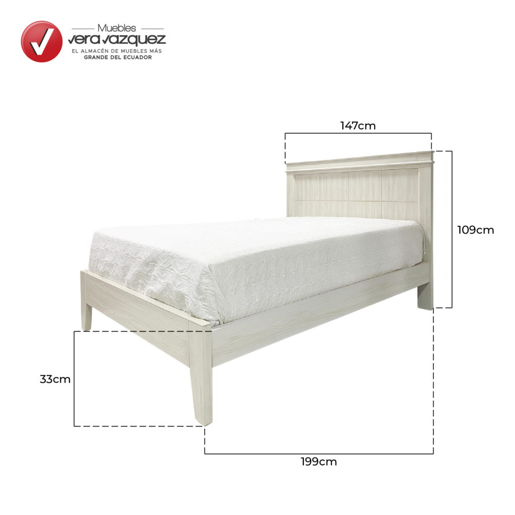 CAMA CAMILA 2 PLZ CON 2 VELADORES Muebles Vera Vázquez