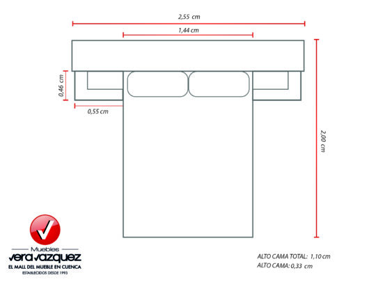 MEDIDAS CAMA Muebles Vera Vázquez