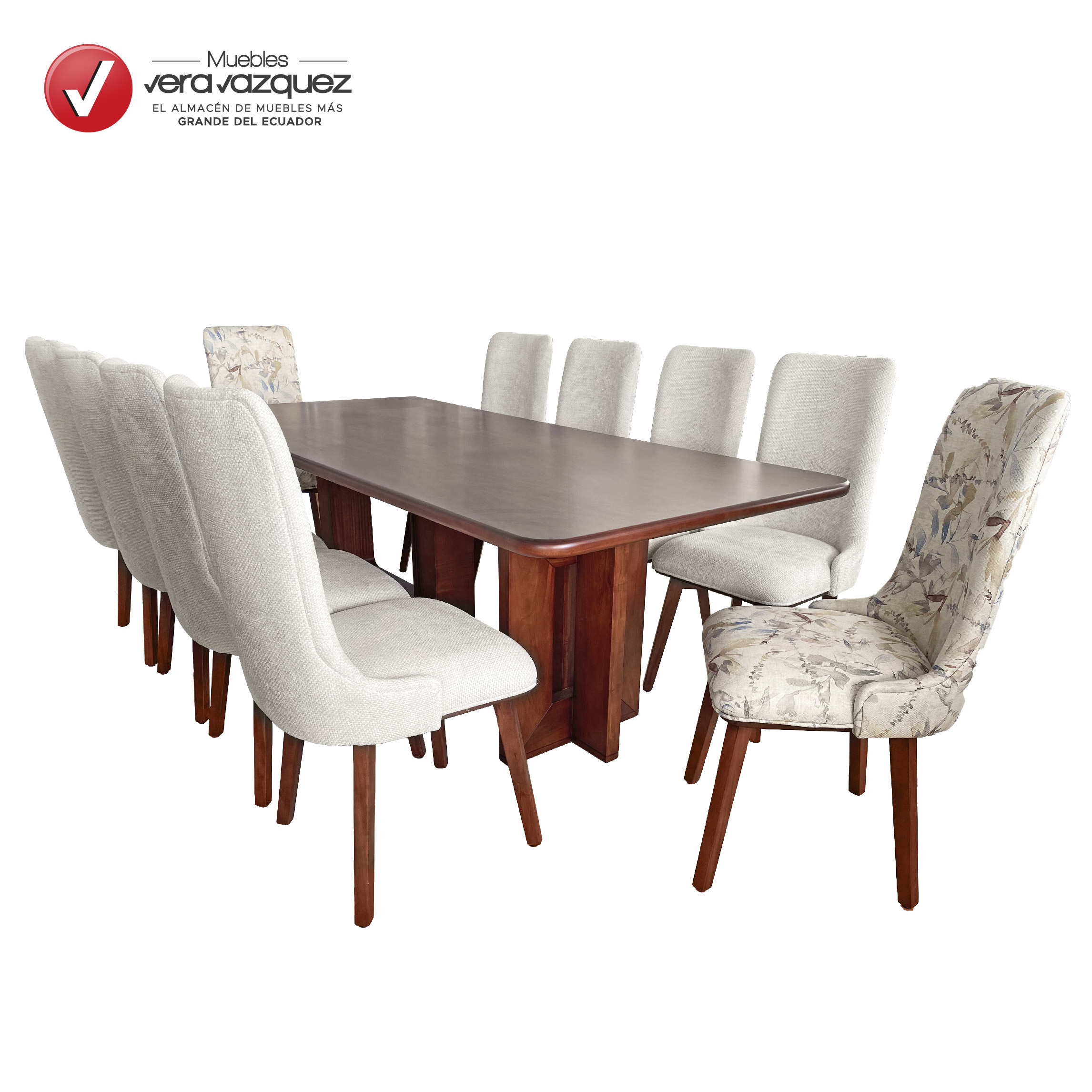 COMEDOR TRINA 10 SILLAS TAPIZADAS | Muebles Vera Vázquez